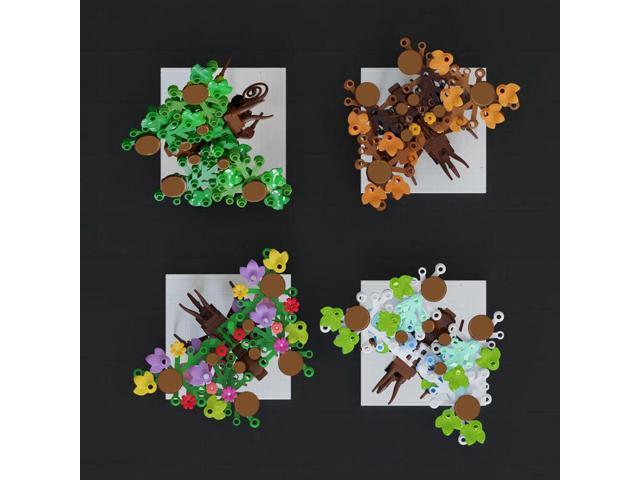 ZITIANYOUBUILD MOC-84653 4-in-1 Fall Creatures Butterflies Insect Model with Base 470 Pieces MOC