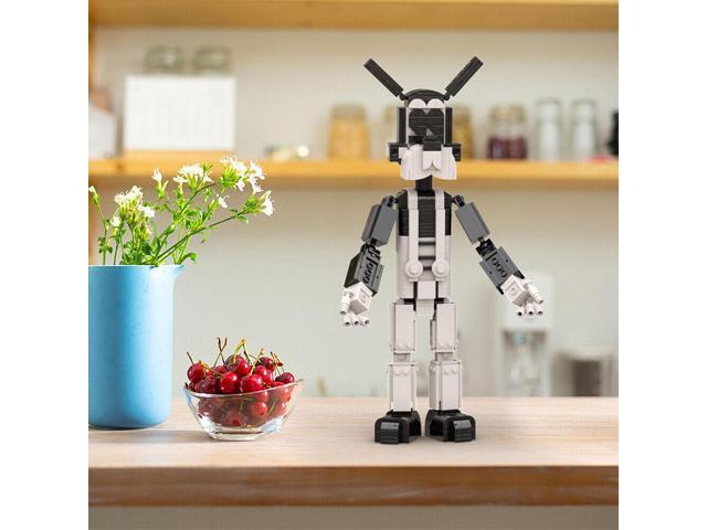 ZITIANYOUBUILD A Tall Wolf Wearing White Overalls and Black Boots Building Toys Set MOC