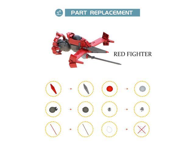 ZITIANYOUBUILD Red Aircraft Model from TV Animation 752 Pieces Building Toys Set MOC