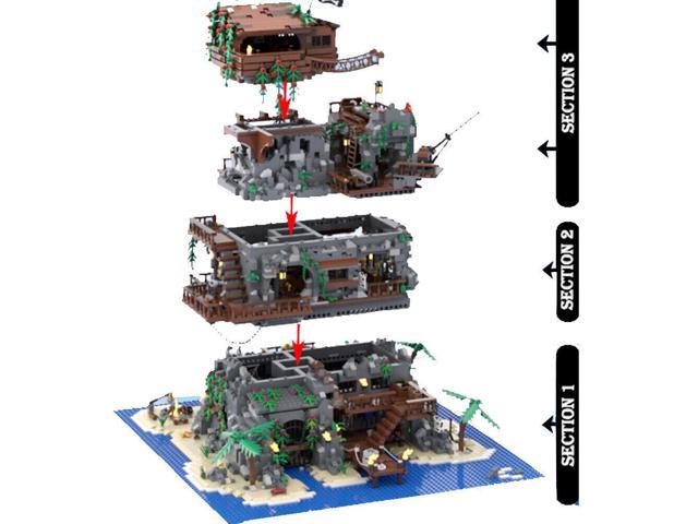 ZITIANYOUBUILD MOC-99393 Pirate Fortress on Rocky Island Modular Building 6609 Pieces MOC