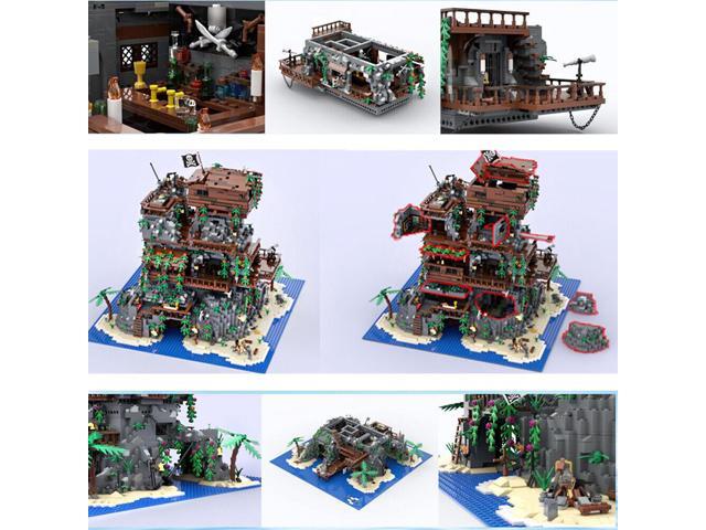 ZITIANYOUBUILD MOC-99393 Pirate Fortress on Rocky Island Modular Building 6609 Pieces MOC