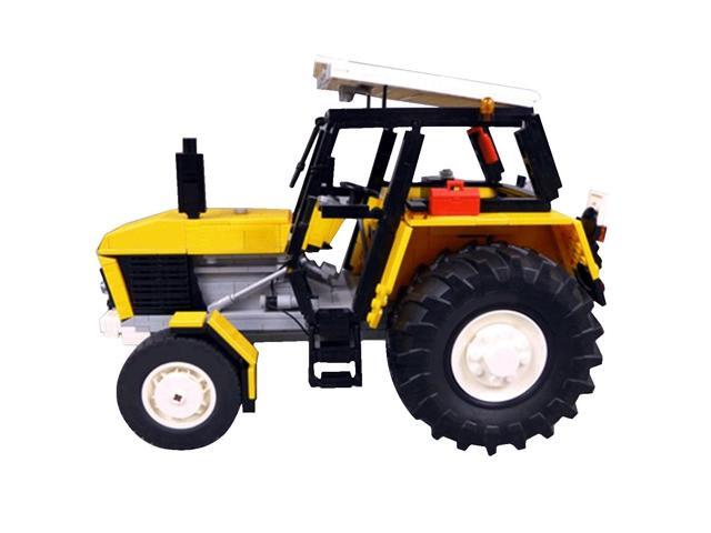 ZITIANYOUBUILD C3974 Yellow Tractor Farm Machine with Spinning Wheels 1089 Parts Gift