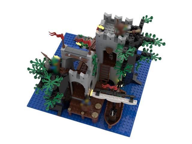 ZITIANYOUBUILD MOC-77633 Old Abandoned Tower with Two Section Drawbridge, Dock & Boat 766 Parts