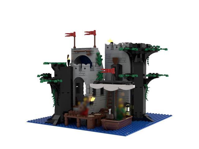 ZITIANYOUBUILD MOC-77633 Old Abandoned Tower with Two Section Drawbridge, Dock & Boat 766 Parts