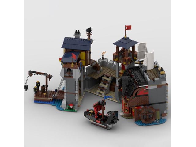 ZITIANYOUBUILD MOC-150348 Castle Port and Pirate Tavern with Ship and Garden Path 2284 Parts