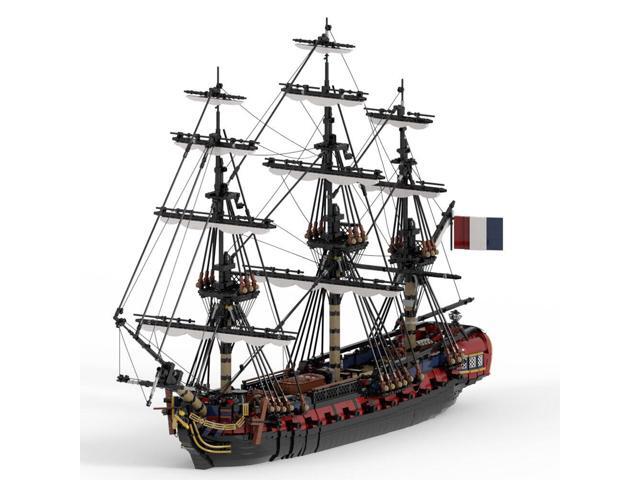 ZITIANYOUBUILD MOC-144875 28-Gun Frigate Full Rigged Ship with 3 Masts and Interior 6149 Parts