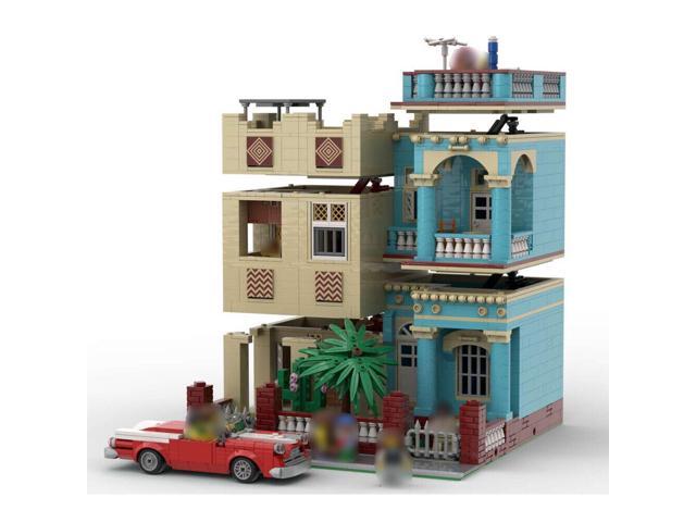 ZITIANYOUBUILD MOC-60270+MOC-60362 Modular House with Interior & Red Convertible Car 3116 Parts