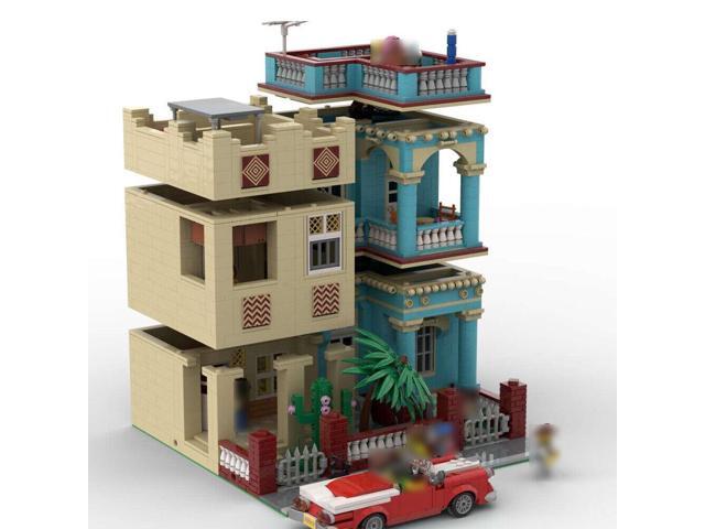 ZITIANYOUBUILD MOC-60270+MOC-60362 Modular House with Interior & Red Convertible Car 3116 Parts