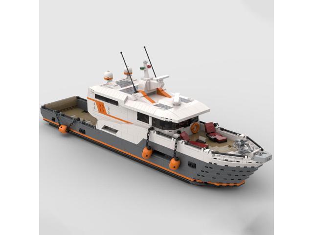 ZITIANYOUBUILD MOC-155372 Minifig Scale Expedition Yacht Boat with Interior 1686 Parts