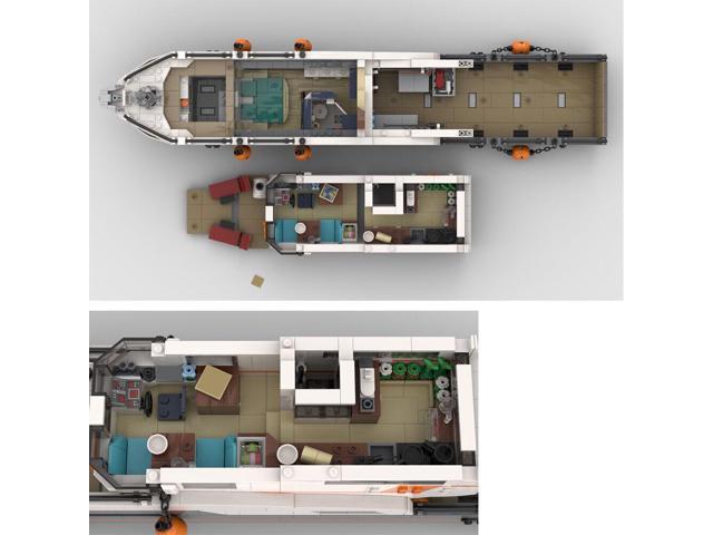 ZITIANYOUBUILD MOC-155372 Minifig Scale Expedition Yacht Boat with Interior 1686 Parts