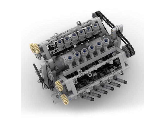 ZITIANYOUBUILD MOC-40128 Naturally Aspirated V12 Engine with Camshafts and Gearbox 788 Parts