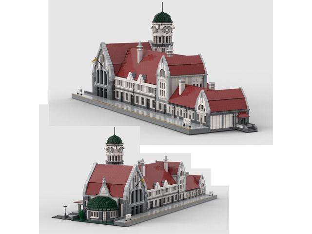 ZITIANYOUBUILD MOC-93444 Modular Old Railway Station Architecture with 9 Modules 9527 Parts