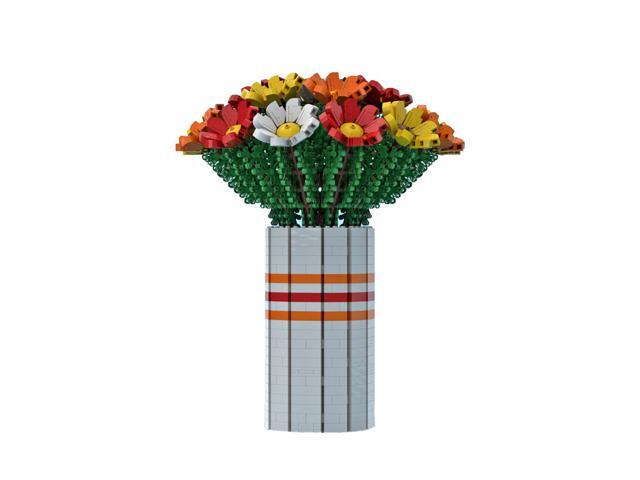 ZITIANYOUBUILD YOUFOY Bouquet of Colorful Flowers with Vase for Collection 1963 Pieces
