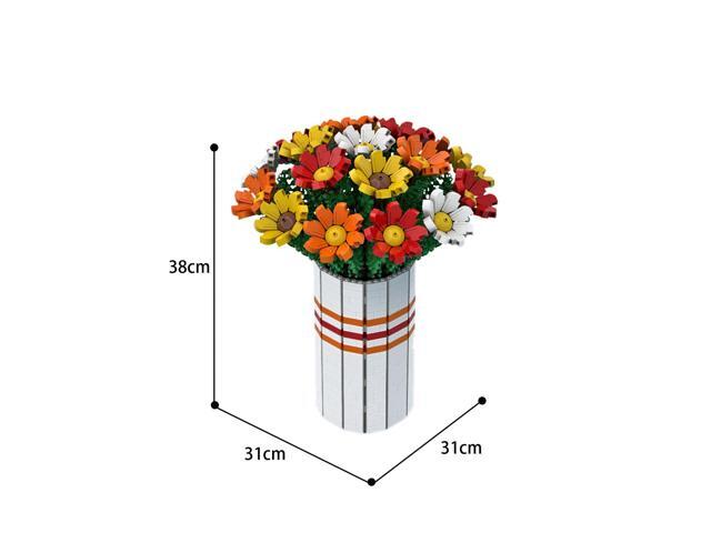 ZITIANYOUBUILD YOUFOY Bouquet of Colorful Flowers with Vase for Collection 1963 Pieces