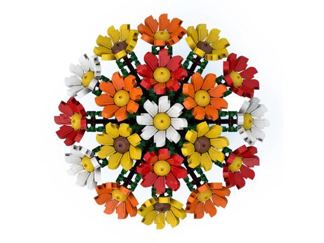 ZITIANYOUBUILD YOUFOY Bouquet of Colorful Flowers with Vase for Collection 1963 Pieces