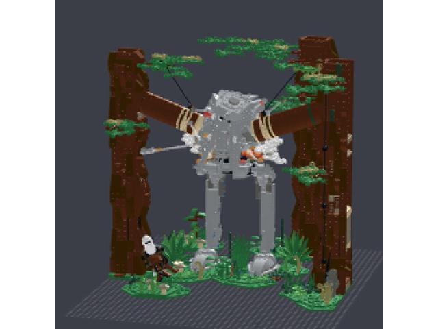 ZITIANYOUBUILD MOC-155772 Two Tree stumps Knock Down Walker Iconic Scene from Movie 1538 Parts