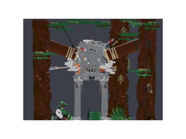 ZITIANYOUBUILD MOC-155772 Two Tree stumps Knock Down Walker Iconic Scene from Movie 1538 Parts