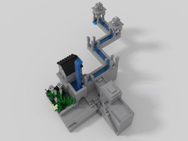 ZITIANYOUBUILD C6670 Impossible Waterfall Architecture Model Building Toys Set 736 Parts