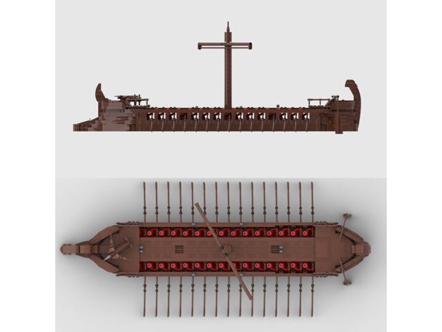 ZITIANYOUBUILD MOC-129097 Ancient Ship Trireme Minifig Scale with 40 Seats 1455 Parts Gift
