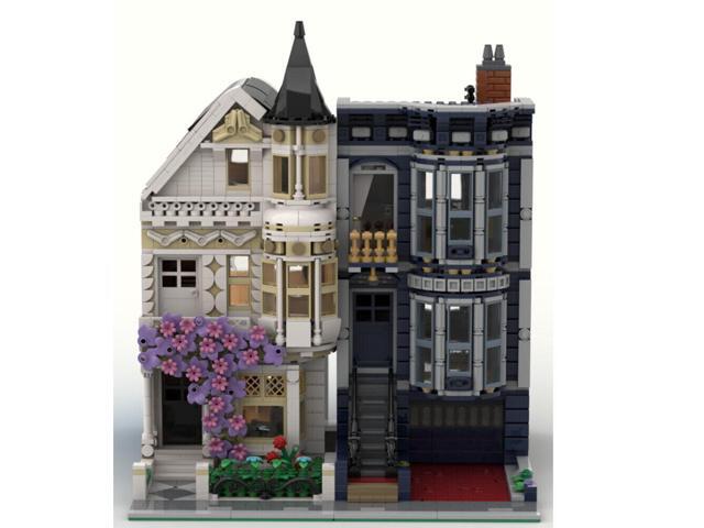 ZITIANYOUBUILD MOC-76402 Town House with Wisteria Plant Interior Modular Building 1943 Parts