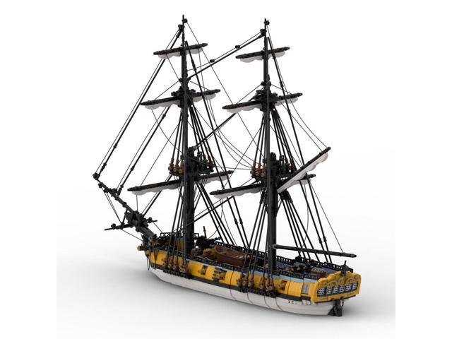 ZITIANYOUBUILD MOC-134008 14-gun Sloop Rigged Ship with 2 Masts and Interior 3233 Parts