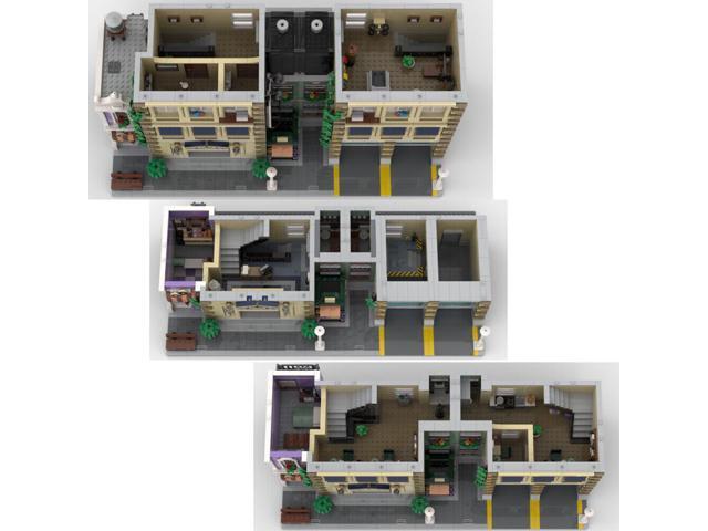 ZITIANYOUBUILD MOC-107696 Plus-size Police Station with Garage Modular Building 5321 Parts