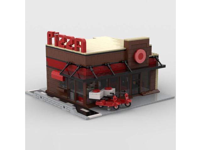 ZITIANYOUBUILD YOUFOY Modular Building Store Model with Delivery Motorcycle 1405 Pieces