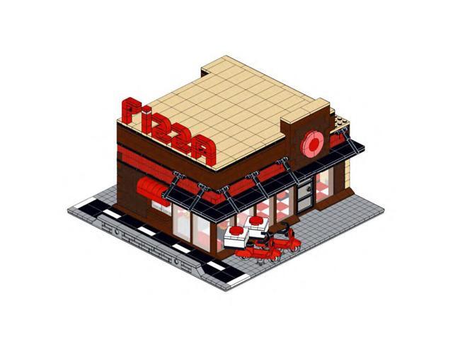 ZITIANYOUBUILD YOUFOY Modular Building Store Model with Delivery Motorcycle 1405 Pieces