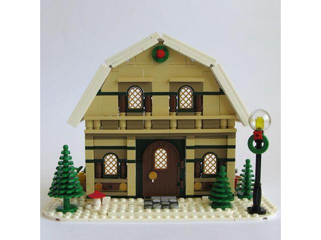 ZITIANYOUBUILD C413 Modular Building: House and Barn for Winter Village Series 746 Parts