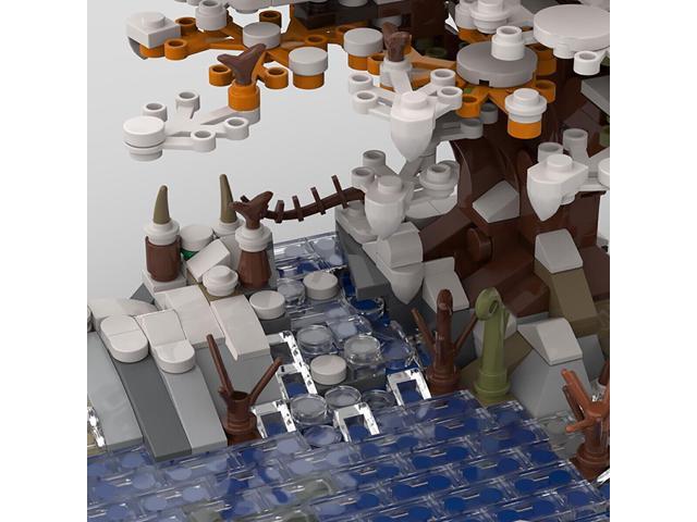 ZITIANYOUBUILD C4896 Winter Lake and Large Tree with Many Leaves and Many Snow 855 Parts