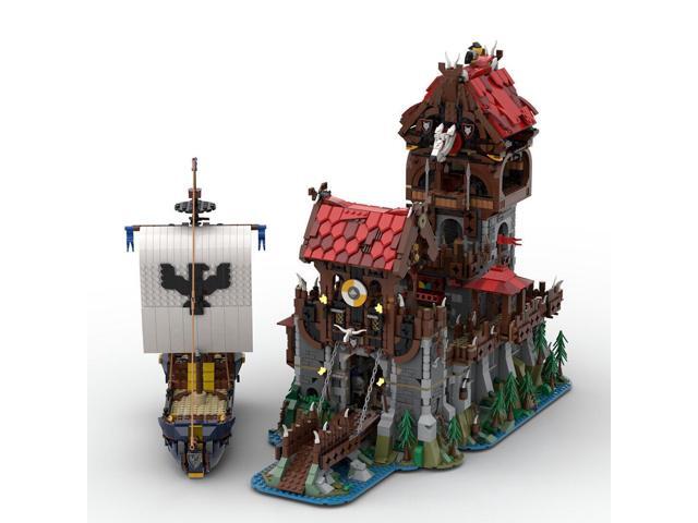 ZITIANYOUBUILD MOC-136695 Medieval Tower with Castle Gatehouse and Sea Serpent Ship 4916 Parts