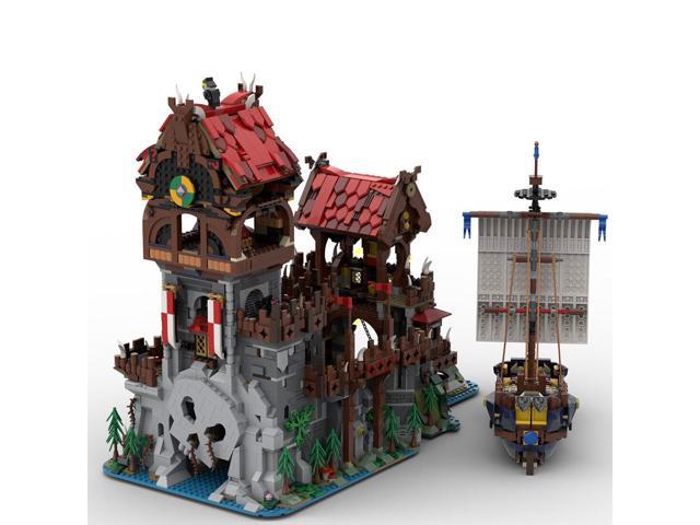 ZITIANYOUBUILD MOC-136695 Medieval Tower with Castle Gatehouse and Sea Serpent Ship 4916 Parts