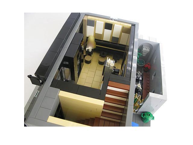 ZITIANYOUBUILD C4222 Modular Café 3-storey Building Model with Courtyard 2956 Parts