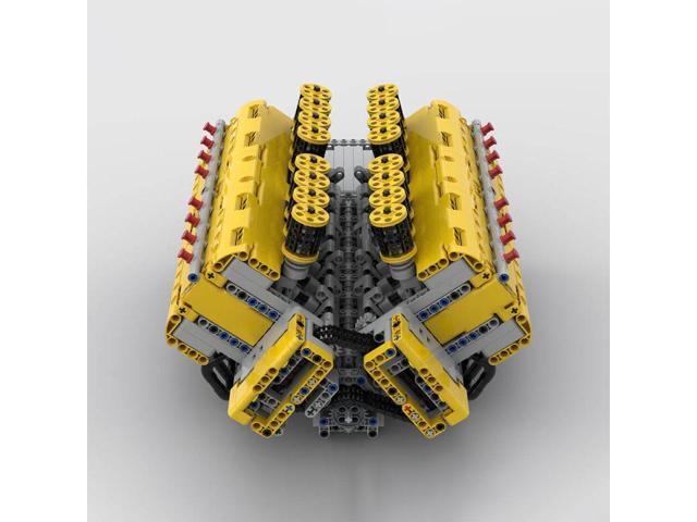 ZITIANYOUBUILD Custom MOC-169906 V16 Engine Model with Dual Pushrod Valves 3247Parts