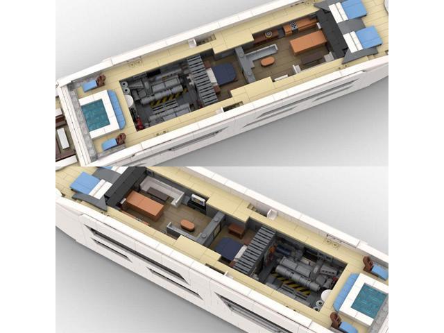 ZITIANYOUBUILD Custom MOC-164898 1/80 Scale Yacht DIY Assembly Set (2977PCS/White) Toys Gift