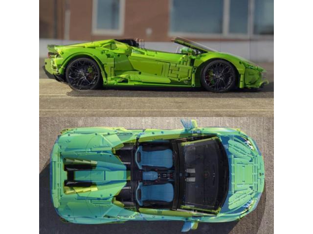ZITIANYOUBUILD Custom MOC-72491 Supercar Model with Power Functions 3128 Parts Green Version