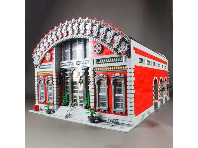 ZITIANYOUBUILD Custom MOC-134062 Massive Train Station Modular Building with Roof 7432 Parts