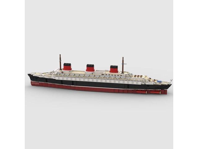 ZITIANYOUBUILD Custom MOC-61595 1/400 Scale SS Normandie Large Steamship Fit for 10294 3328Pcs