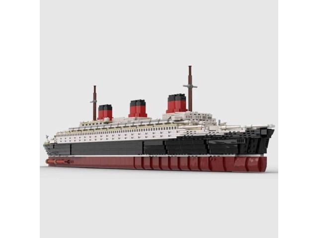 ZITIANYOUBUILD Custom MOC-61595 1/400 Scale SS Normandie Large Steamship Fit for 10294 3328Pcs