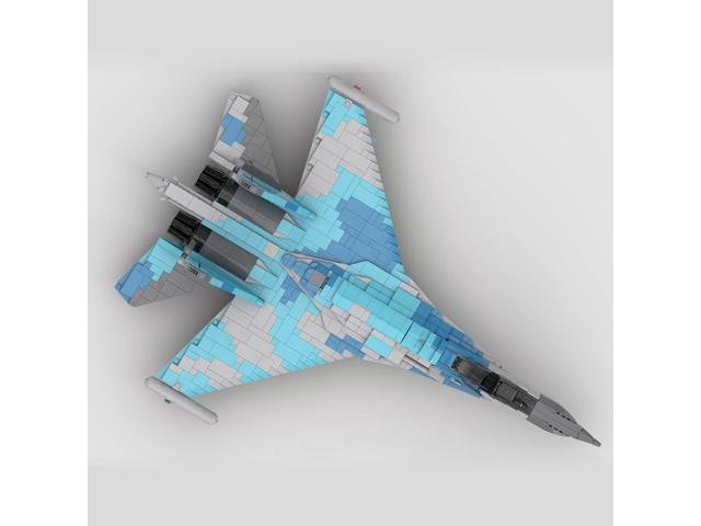 ZITIANYOUBUILD Custom MOC-156330 Su-35 Military Fighter Jet Model Assembly Toy(Blue Camo/1682PCS)