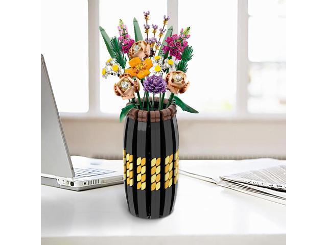 ZITIANYOUBUILD Custom Black Vase Large Mouth 533 Pieces For Flower Bouquet Botanical Bouquet