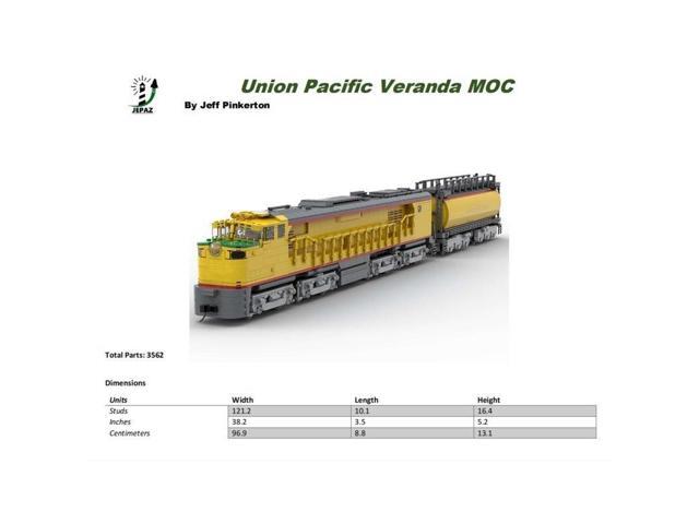 ZITIANYOUBUILD Custom MOC-118323 Pacific GTEL 8500 Veranda and Fuel Tender Train (3539 Parts)