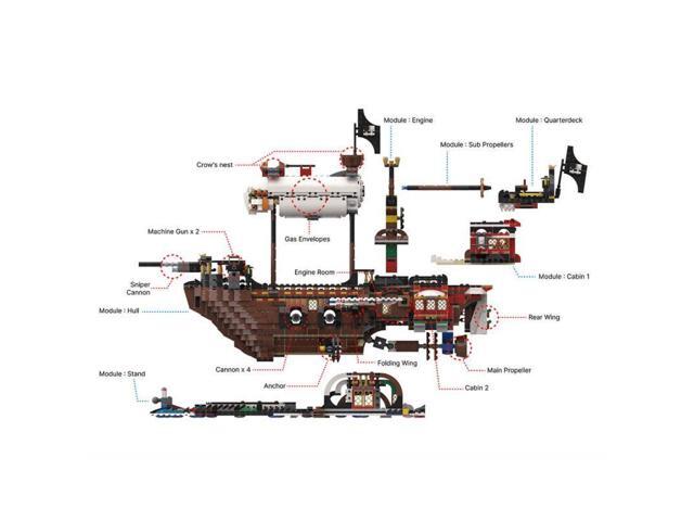 ZITIANYOUBUILD Custom MOC-141840 Medieval Airship Pirate Theme Model Building Blocks (2771PCS)