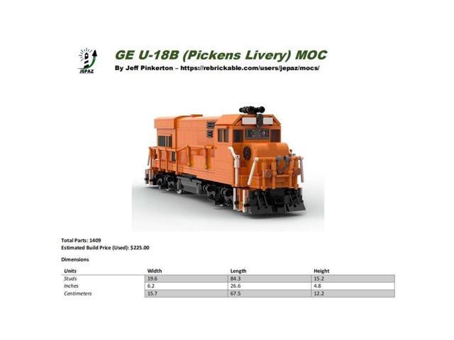 ZITIANYOUBUILD Custom MOC-104326 U-18B Pickens Retro Train (1362 Parts) Toys Gift for Christmas