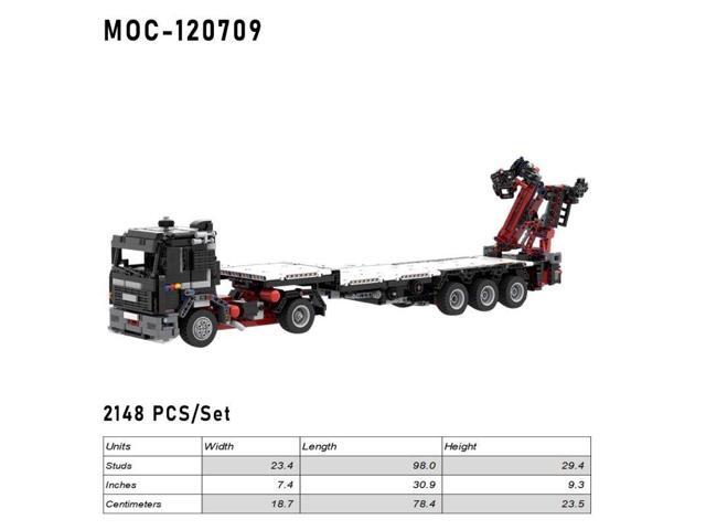 ZITIANYOUBUILD Custom MOC-120709 Flatbed Trailer with Crane Truck (2148PCS) Toys Gift