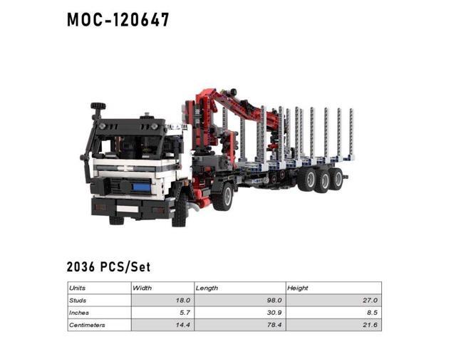 ZITIANYOUBUILD Custom MOC-105359+MOC-92474 NG-1632 & Logging Trailer with Crane Truck 2036 PCS