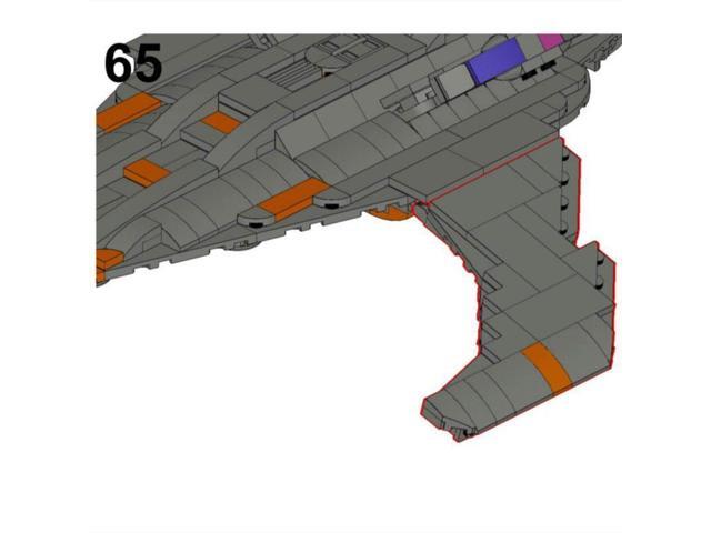 ZITIANYOUBUILD Custom MOC-115454 Battlecruiser Spaceship Model (542 Parts) Toys Gift