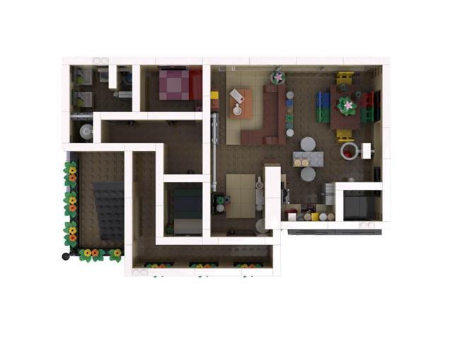 ZITIANYOUBUILD Custom MOC-88236 Part 3 Of Apartment Suite Modular Building 888 Parts