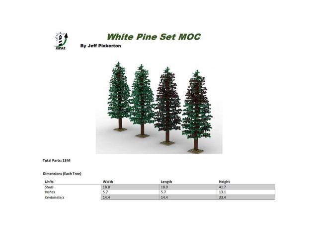 ZITIANYOUBUILD Custom MOC-102276 White Pine Tree Set Trains Sand Table Scene (1344 Parts)