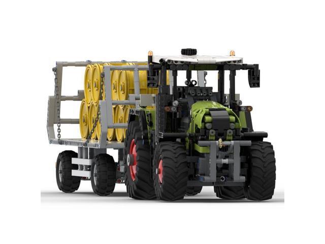 ZITIANYOUBUILD Custom MOC-94474 & MOC-31011 Extendable Tech Farm Tractor with Bale trailer
